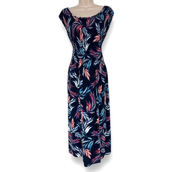 Size 3X 22 24 26 LEAF PRINT SMOCKED BODICE‎ MIDI/MAXI DRESS Summer PLUS SIZE - Picture 1 of 5
